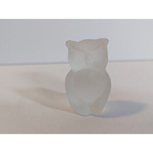 Vintage Frosted Crystal 2 1/4 in Owl